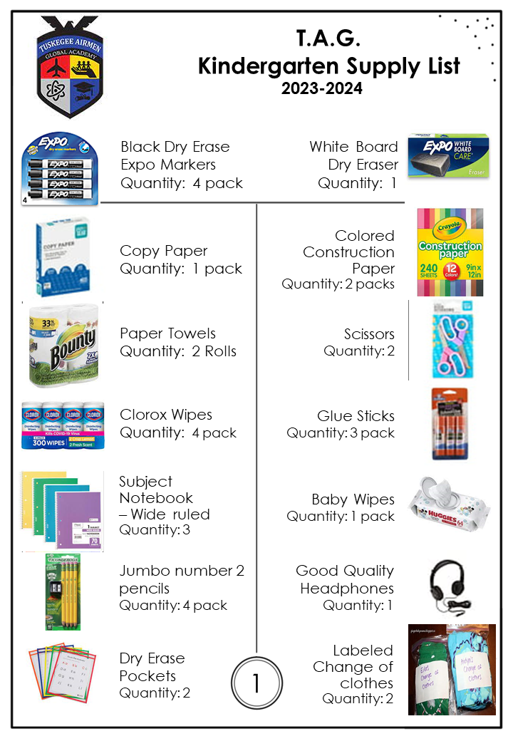  Kinder Supply List